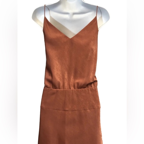 Women’s Banana Republic Orange Blouson Spaghetti Strap Dress Size 8 - Picture 5 of 8